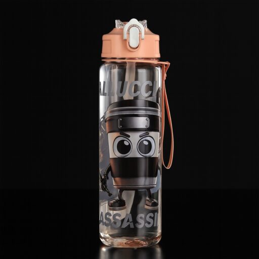 Transparent Water Bottle Cappuccino Assassino